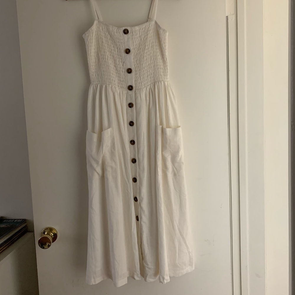 Petal & Pup white button down midi dress